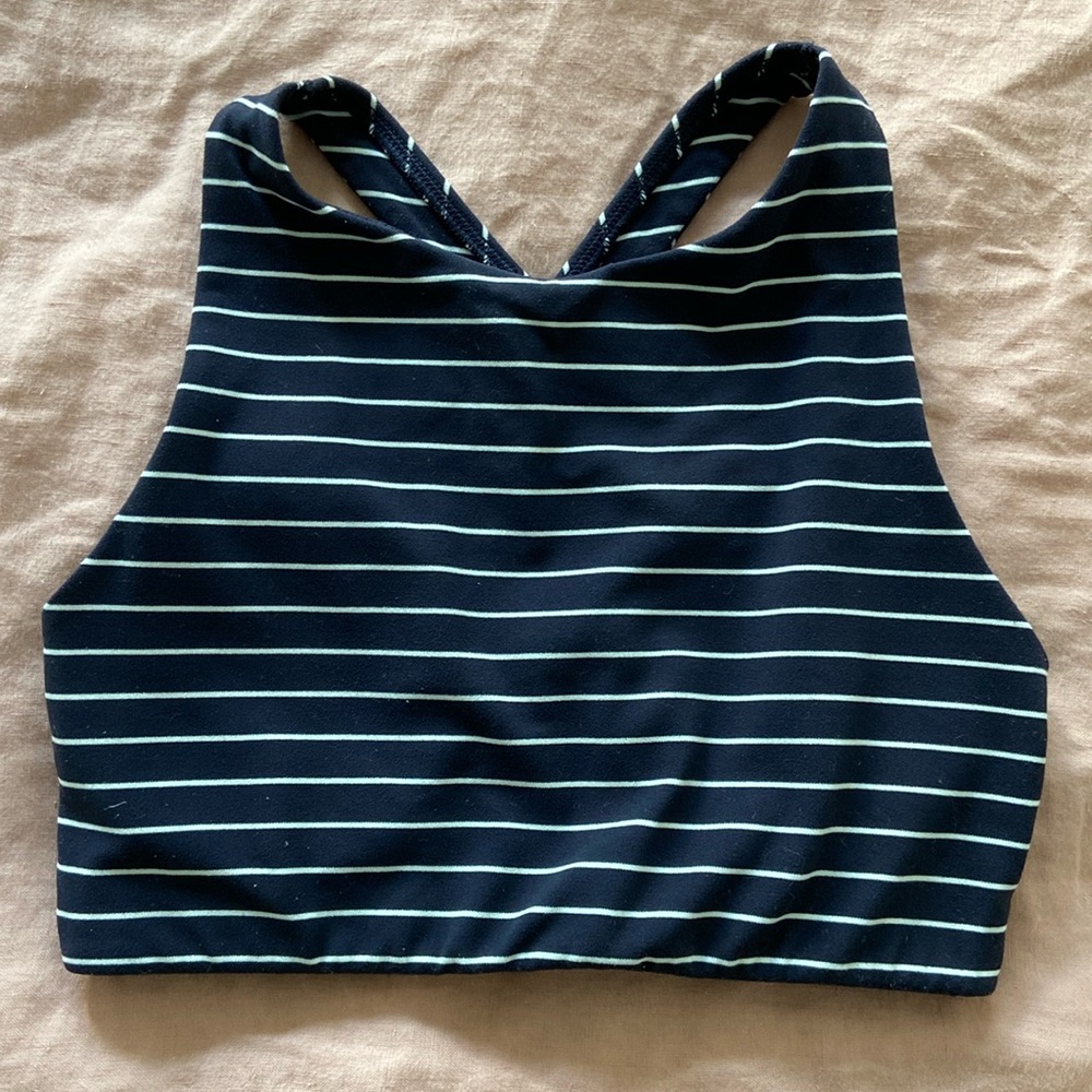 Athleta sports bra - blue striped